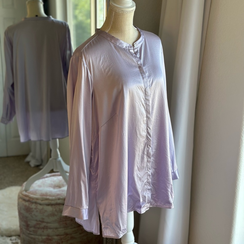 Eileen Fisher Lavender Silk Tunic - Size 1X